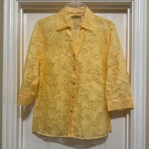 Valerie Stevens Yellow Button Blouse
